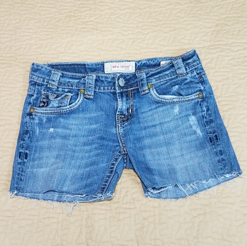 Custom MEK Denim disstressed cutoff shorts Size 27 - Picture 5 of 5